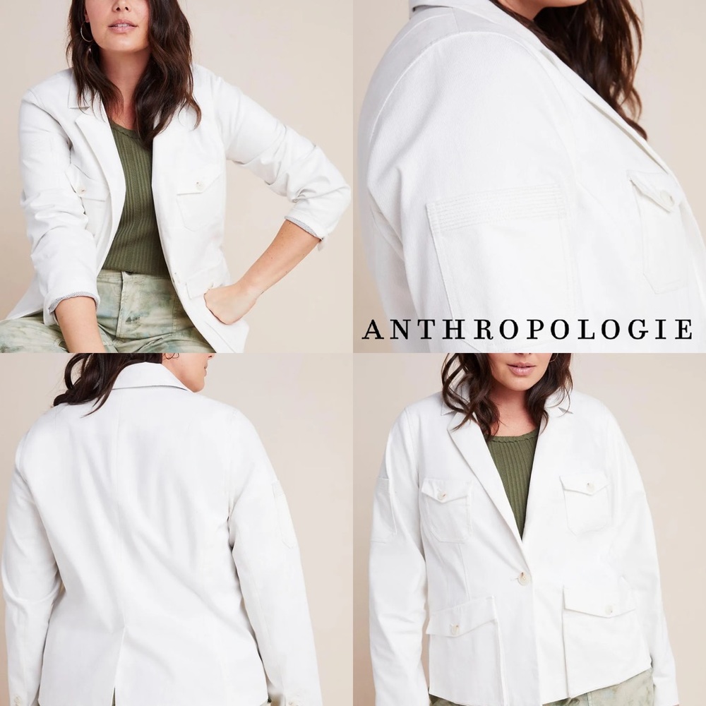 Anthropologie Jacket Neve Utility Jacket in White - NWT - Size 8